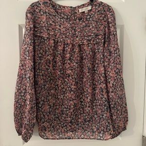 Loft long sleeved floral blouse size M
